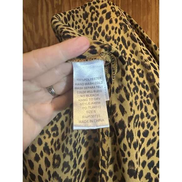 Umgee Cheeta Print Open Cardigan Duster Sz S Women’s Boho Sheer Tiered Sleeve - Picture 11 of 12